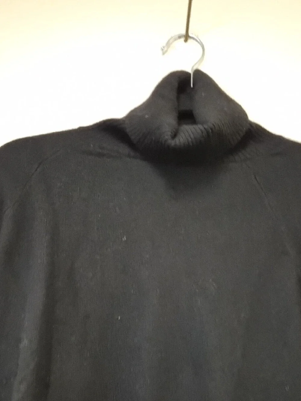Ann Taylor Black Turtleneck Sweater - Ribbed Trim Size L